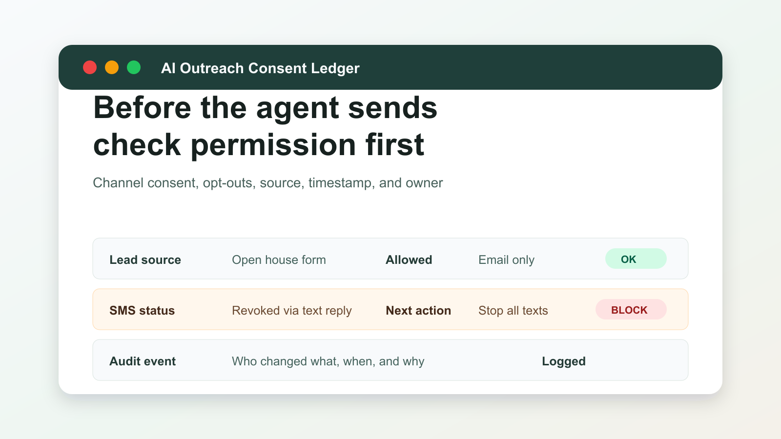 Give AI Outreach a Consent Ledger Before It Scales - Expert insights on AI Strategy by Ben Laube