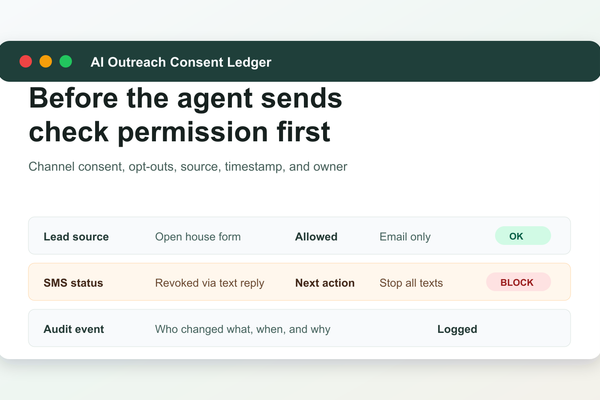 Give AI Outreach a Consent Ledger Before It Scales - AI Strategy insights