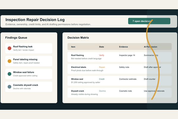 Build an Inspection Repair Decision Log Before AI Negotiates Credits - Real Estate insights