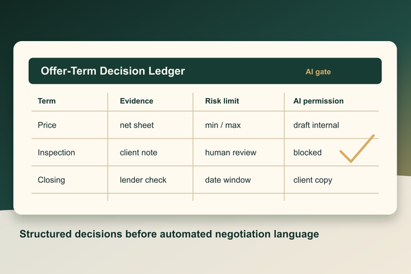 Build an Offer-Term Decision Ledger Before AI Drafts Counteroffers - Real Estate insights