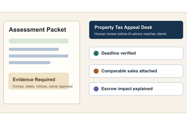 Build a Property Tax Appeal Desk Before AI Advises Homeowners - Real Estate insights