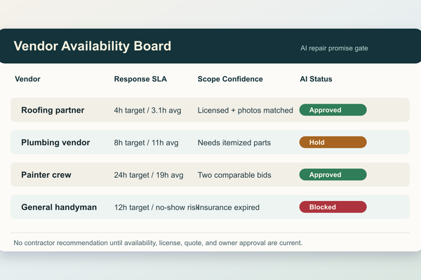 Build a Vendor Availability Board Before AI Promises Repairs - Real Estate insights