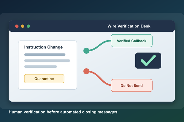 Build a Wire-Instruction Verification Desk Before AI Sends Closing Updates - Real Estate insights